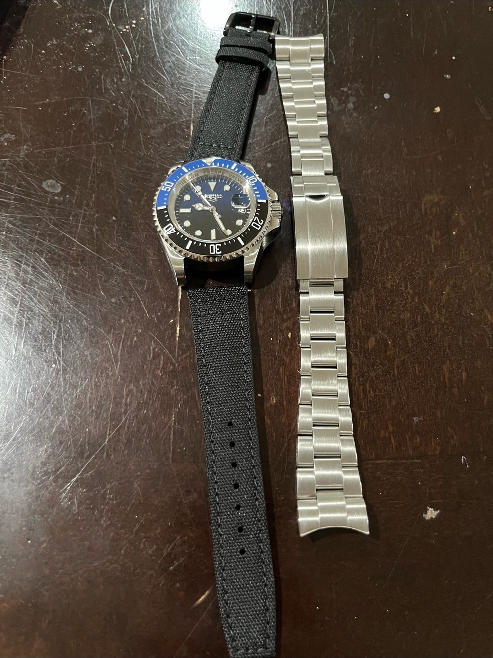 Seiko Black Dial Blue & Black Bezel Stainless Wristwatch - Picture 3 of 6